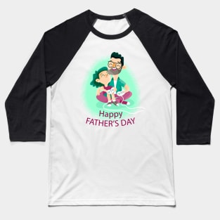 Happy Father Day Illustration Baseball T-Shirt